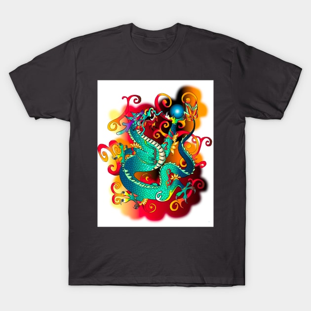 Bright Dragon T-Shirt by Kimikim